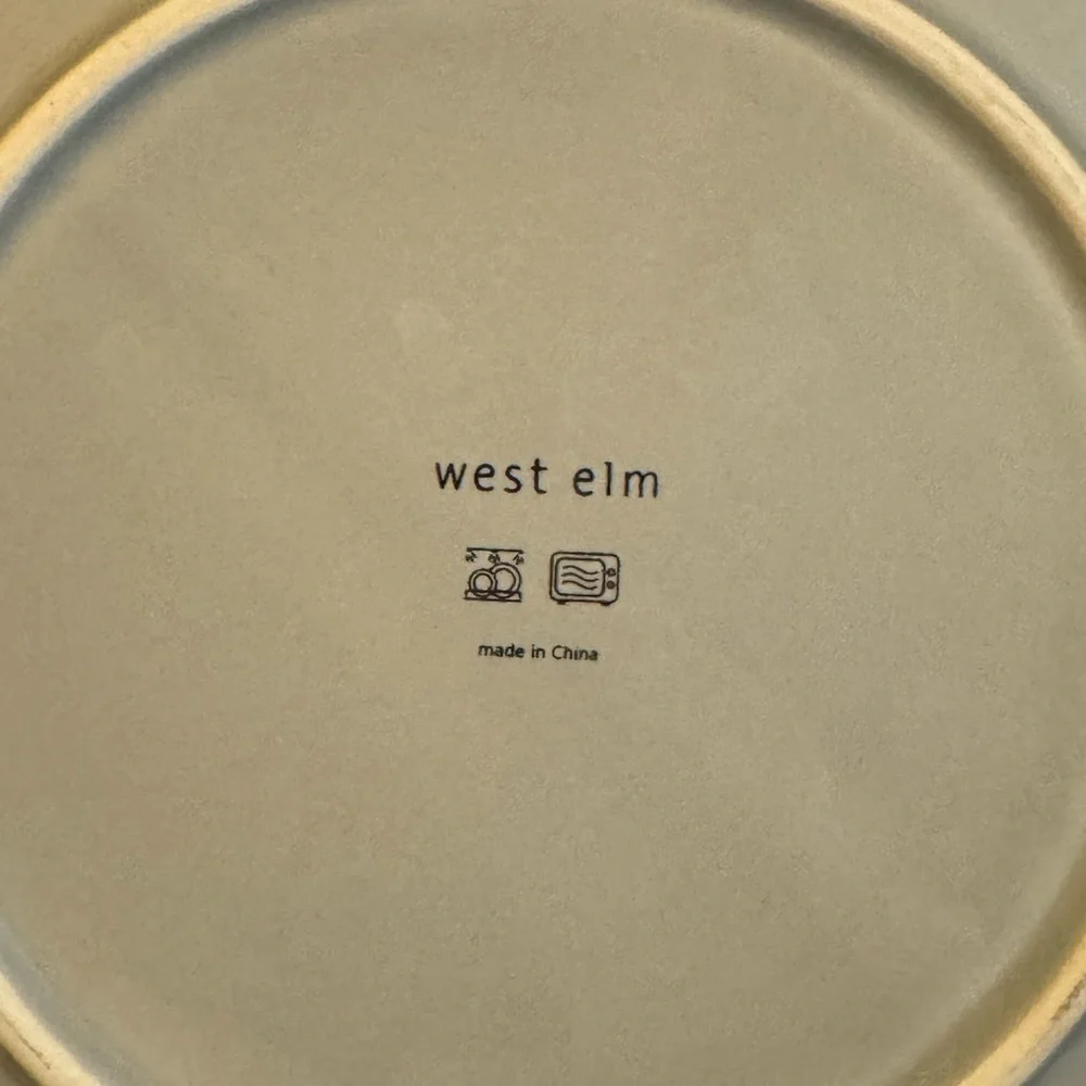 Set of 4 WEST ELM Confetti Pop Art Botanical Desert Plates 6-7/8” diameter